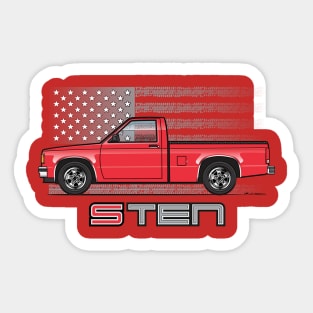 USA Red 3 Sticker